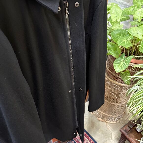 Calvin Klein Wool Blend, Black Overcoat Winter Jacket w/ Quilted Lining size L - Picture 5 of 11